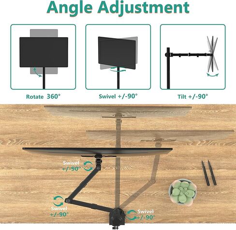 WALI Single Monitor Mount, Single Monitor Arm Desk Mount,Desk Monitor Stand, Holds Screen Up to 32inch, 22lbs, Adjustable Mount with C-CLAMP Designed for Home Office Application(M001), Black in Kuwait