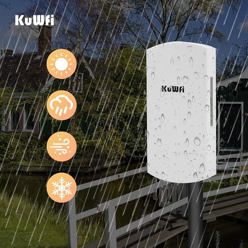 KuWFi 2-Pack 300Mbps Wireless Bridge Outdoor CPE WiFi Kit Point to Point | 2.4GHz P2P Link 1KM Range Starlink Extension in Kuwait
