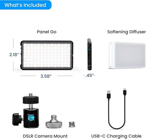 لوم كيوب مصباح LED ثنائي اللون قابل للتركيب لكاميرات دي اس ال ار الاحترافية، مجموعة لوحة جو قابلة للتعديل، شاشة LCD ذكية | اضاءة فيديو للصور، بطارية طويلة | يناسب سوني ونيكون وكانون وفوجي وباناسونيك in Kuwait