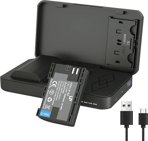 LP LP-E6 LPE6N Battery Charger Pack, 3-Pack Battery+Triple Slot Charger | Compatible with Canon EOS R6 R5 R 90D 80D 70D 60D 60DA 6D 6D Mark II 5D Mark II/III/IV 5DS 5DS R 7D 7D Mark II XC15 XC10 4K6K in Saudi Arabia