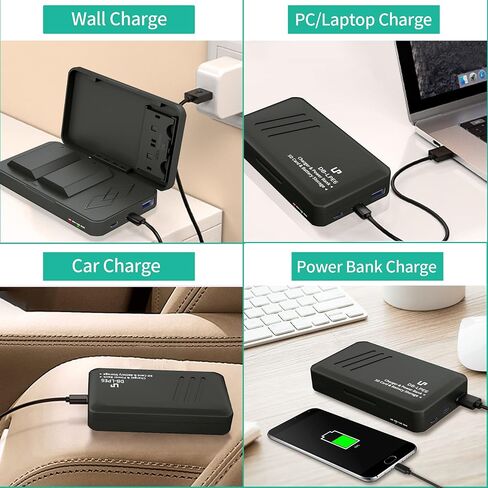 LP LP-E6 LPE6N Battery Charger Pack, 3-Pack Battery+Triple Slot Charger | Compatible with Canon EOS R6 R5 R 90D 80D 70D 60D 60DA 6D 6D Mark II 5D Mark II/III/IV 5DS 5DS R 7D 7D Mark II XC15 XC10 4K6K in Saudi Arabia