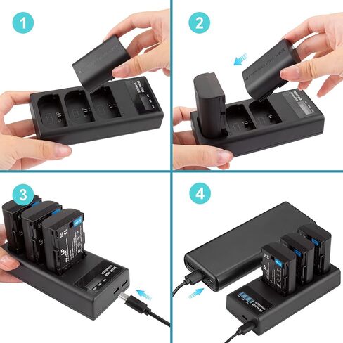 بطارية بديلة LP LP-E6N LP-E6، 2 منفذ شحن USB-C بقدرة 2600 مللي أمبير في الساعة in Kuwait