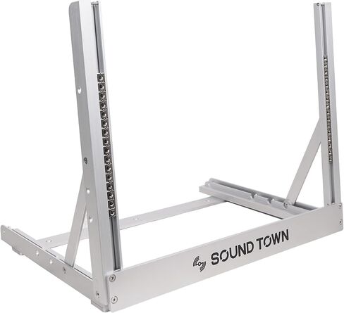 رف سطح المكتب مفتوح الإطار من الألومنيوم 6U من Sound Town، زاوية قابلة للتعديل، للصوت/الفيديو، ومفاتيح الشبكة، وأجهزة التوجيه، ولوحات التصحيح (2PF-6A) in Kuwait