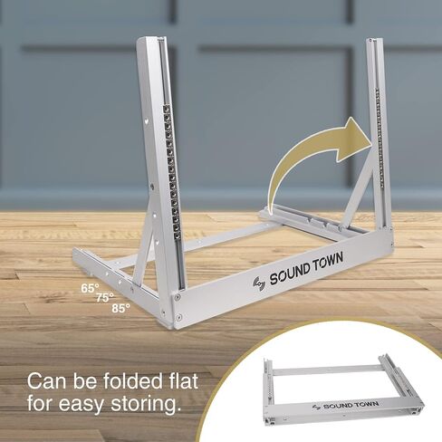 رف سطح المكتب مفتوح الإطار من الألومنيوم 6U من Sound Town، زاوية قابلة للتعديل، للصوت/الفيديو، ومفاتيح الشبكة، وأجهزة التوجيه، ولوحات التصحيح (2PF-6A) in Kuwait