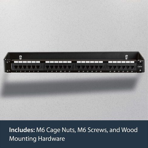 StarTech.com 2U Hinged Wall Mount Patch Panel Bracket - 6 inch Deep - 19" Patch Panel Swing Rack for Shallow Network Equipment- 22lbs (WALLMOUNTH2), Black | Rear-access hinged design, Holds slim 19in shallow network equipment, Holes 16in apart for wall st in Kuwait