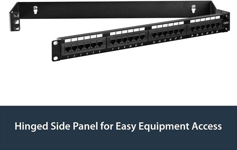 StarTech.com 2U Hinged Wall Mount Patch Panel Bracket - 6 inch Deep - 19" Patch Panel Swing Rack for Shallow Network Equipment- 22lbs (WALLMOUNTH2), Black | Rear-access hinged design, Holds slim 19in shallow network equipment, Holes 16in apart for wall st in Kuwait