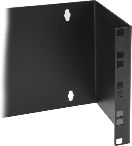 StarTech.com 2U Hinged Wall Mount Patch Panel Bracket - 6 inch Deep - 19" Patch Panel Swing Rack for Shallow Network Equipment- 22lbs (WALLMOUNTH2), Black | Rear-access hinged design, Holds slim 19in shallow network equipment, Holes 16in apart for wall st in Kuwait