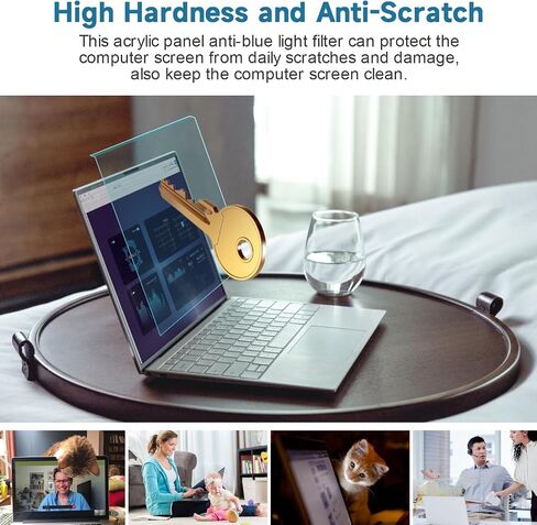 ANTOGOO V 14 Inch Anti Blue Light Screen Protector Panel, Eye Protection Anti-Scratch Easy Hanging Type Acrylic Blue Light Blocking Screen Protector for 14" with 16:9 Aspect Ratio Laptops Monitors in Saudi Arabia