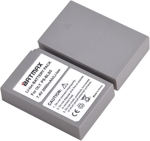 Batmax 2000mAh 2 قطعة BLS-5 BLS-50 PS-BLS5 بطارية + LED شاحن USB مزدوج لأوليمبوس BLS-5 E-PL2، E-PL5، E-PL6، E-PL7، E-PL8، E-PL9، E-PL10 ,E-PM2,OM-D E-M10,E-M10 Mark II,III,E-M10 IV,Stylus1 كاميرات in Kuwait