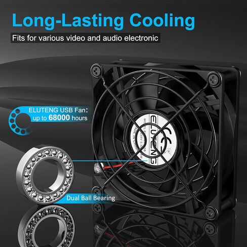 ELUTENG Dual 40mm USB Fan with 3 Speeds Adjustable 5V PC Fan Max 5500RPM 40mm * 40mm * 25mm Mini Case Fan Quiet Computer Fan Compatible for PC, TV Box, Router, Xbox, Playstation in Kuwait