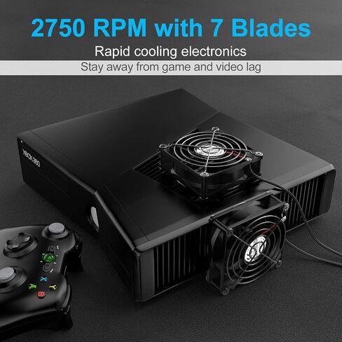 ELUTENG Dual 40mm USB Fan with 3 Speeds Adjustable 5V PC Fan Max 5500RPM 40mm * 40mm * 25mm Mini Case Fan Quiet Computer Fan Compatible for PC, TV Box, Router, Xbox, Playstation in Kuwait