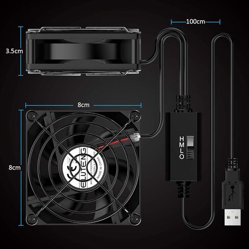 ELUTENG Dual 40mm USB Fan with 3 Speeds Adjustable 5V PC Fan Max 5500RPM 40mm * 40mm * 25mm Mini Case Fan Quiet Computer Fan Compatible for PC, TV Box, Router, Xbox, Playstation in Kuwait