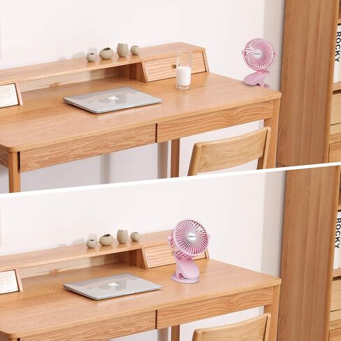 SkyGenius Battery Operated Stroller Fan, Rechargeable USB Powered Mini Clip on Desk Fan in Kuwait