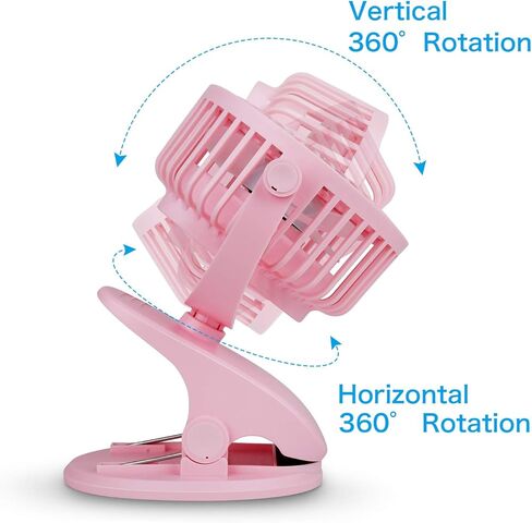 SkyGenius Battery Operated Stroller Fan, Rechargeable USB Powered Mini Clip on Desk Fan in Kuwait