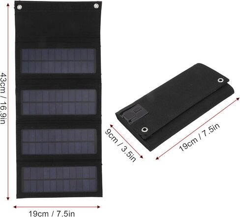 Bank, 40W 4 Fold Solar Panel Charging Bag Folding Bag Foldable Charger for Outdoor Camping Hiking Emergency Charging (Black) in Saudi Arabia