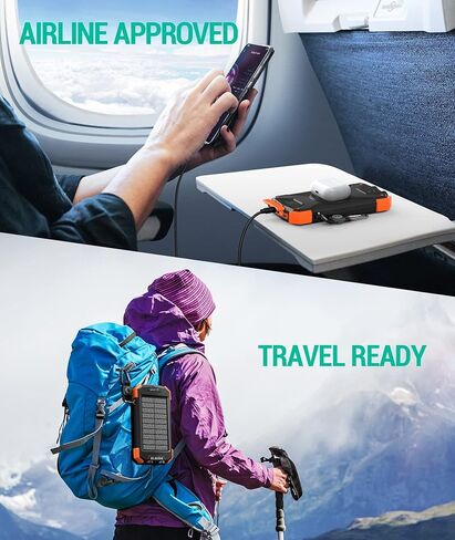 بنك الطاقة لشاحن الطاقة الشمسية BLAVOR، شاحن لاسلكي Qi بقدرة 10,000 مللي أمبير في الساعة حزمة بطارية خارجية من النوع C ومخرج مزدوج فائق السطوع، وحلقة تسلق البوصلة، وشحن اللوحة الشمسية in Kuwait