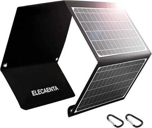 ELECAENTA 22W Solar Charger with 2 USB Ports, 24% High Efficiency, IP54 Waterproof, Foldable & Portable ETFE Solar Panel Charger for iPhone, iPad, Samsung, LG and Outdoor Camping Backpacking in Saudi Arabia