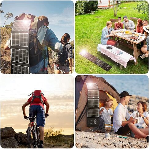 ELECAENTA 22W Solar Charger with 2 USB Ports, 24% High Efficiency, IP54 Waterproof, Foldable & Portable ETFE Solar Panel Charger for iPhone, iPad, Samsung, LG and Outdoor Camping Backpacking in Saudi Arabia
