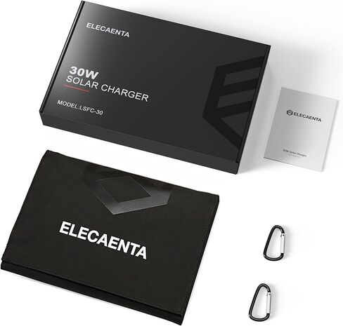 ELECAENTA 22W Solar Charger with 2 USB Ports, 24% High Efficiency, IP54 Waterproof, Foldable & Portable ETFE Solar Panel Charger for iPhone, iPad, Samsung, LG and Outdoor Camping Backpacking in Saudi Arabia