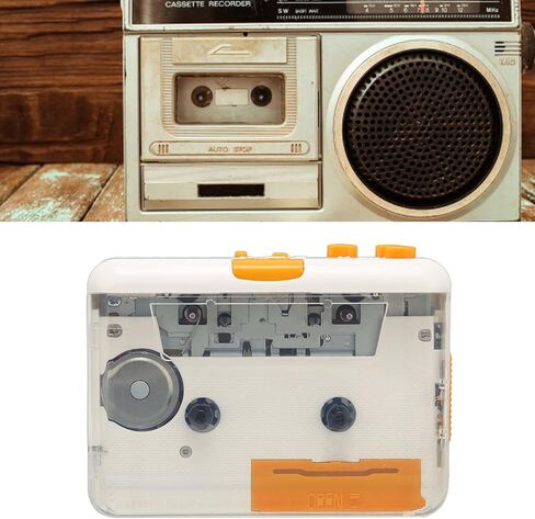 Portable Cassette Player, Walkman Cassette Audio Music Player Tape to MP3 Converter Compatible with Laptops Computer, Convert Mixtapes/Tape Cassettes to for iPod/MP3 in Saudi Arabia