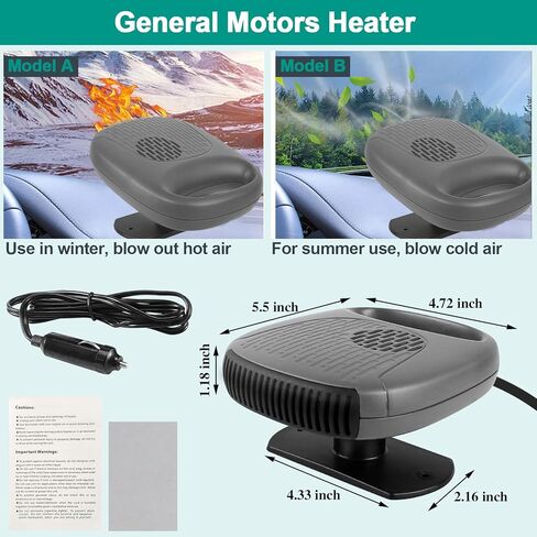 Car Heater Portable 12V Quick Heating Defogging Defroster That Plugs Into Cigarette Lighter 2 in1 Adjustable Heating Fan/Cooling Fan in Kuwait