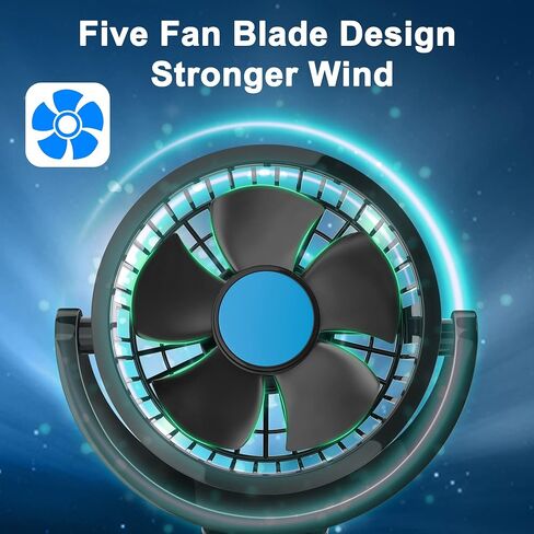 FiveJoy 360 Degree Rotatable Car Fan - 12V DC Electric 2 Speed Dual Head Fans, Quiet Strong Dashboard Cooling Air Circulator Fan for Sedan SUV RV Boat Auto Vehicles Golf or Home in Saudi Arabia