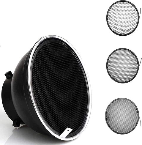 موزع جودوكس عاكس قياسي بطول 18 سم مع شبكة خلية النحل 20/40/60 درجة لتثبيت أضواء الاستوديو وامض ستروب in Kuwait