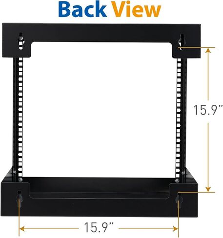 6U Wall Mount Rack Open Frame 19 Inch Server Equipment Network Cabinet 18 inches Depth Black by Tedgetal in Kuwait