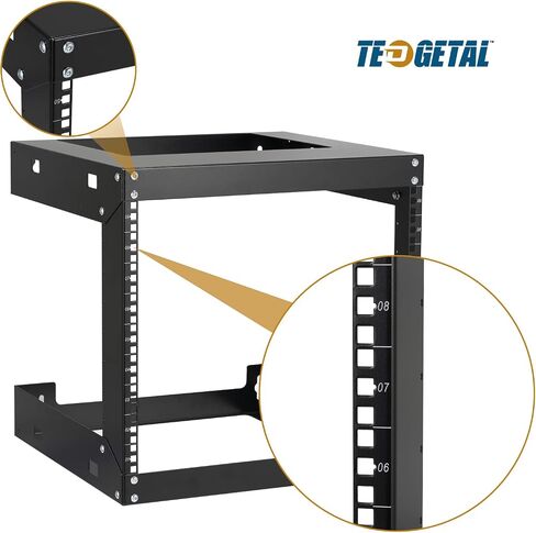 6U Wall Mount Rack Open Frame 19 Inch Server Equipment Network Cabinet 18 inches Depth Black by Tedgetal in Kuwait