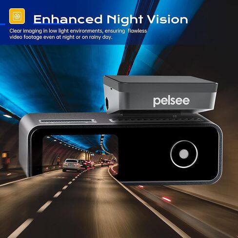 Pelsee P1 Duo Dash Cam أمامية وخلفية، كاميرا أمامية واحدة بدقة 4K، كاميرا سيارة مزدوجة 2K/1080P للسيارات، واي فاي مدمج، شاشة IPS صغيرة مقاس 1.5 بوصة، رؤية ليلية، التحكم الصوتي، وضع انتظار السيارات على مدار 24 ساعة، G- المستشعر in Kuwait