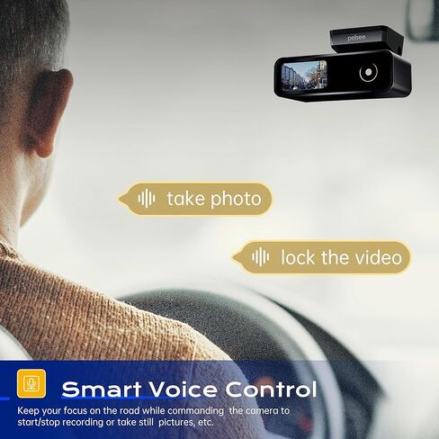 Pelsee P1 Duo Dash Cam أمامية وخلفية، كاميرا أمامية واحدة بدقة 4K، كاميرا سيارة مزدوجة 2K/1080P للسيارات، واي فاي مدمج، شاشة IPS صغيرة مقاس 1.5 بوصة، رؤية ليلية، التحكم الصوتي، وضع انتظار السيارات على مدار 24 ساعة، G- المستشعر in Kuwait