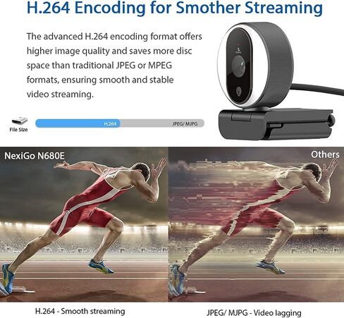 NexiGo N680 1080P Business Webcam with Microphone, Software and Privacy Cover, AutoFocus, Streaming USB Web Camera, for Online Class, Zoom Meeting Skype Facetime Teams, PC Mac Laptop Desktop in Saudi Arabia