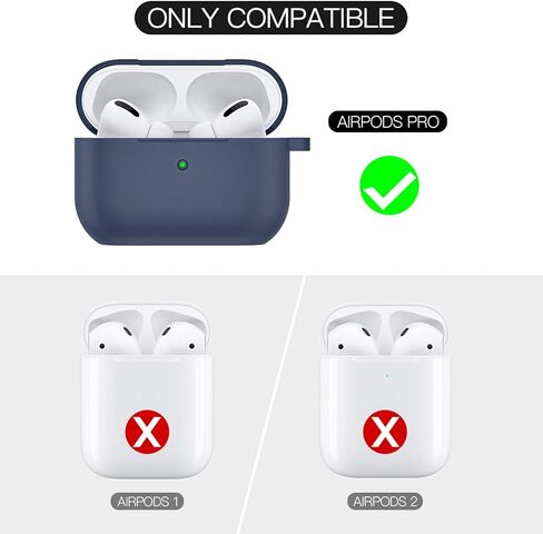 BRG Compatible with Airpods Pro Case, Soft Silicone Skin Case Cover Shock-Absorbing Protective Case with Keychain [Front LED Visible] (Black) in Kuwait