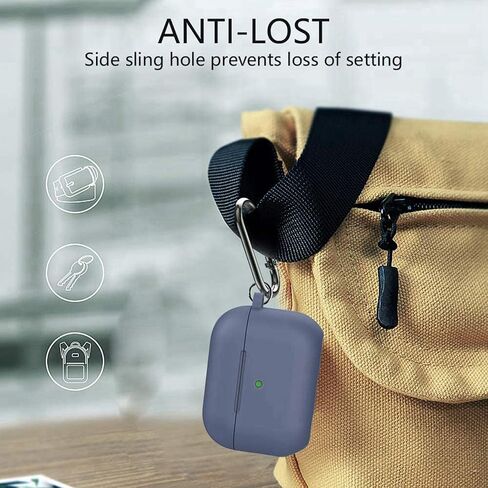 BRG Compatible with Airpods Pro Case, Soft Silicone Skin Case Cover Shock-Absorbing Protective Case with Keychain [Front LED Visible] (Black) in Kuwait