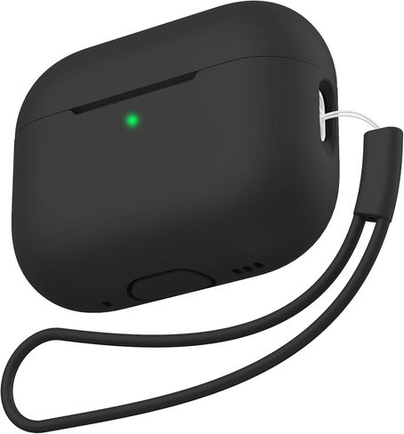 OULUOQI متوافق مع حافظة AirPods Pro 2 2023/2022، غطاء جلدي ناعم من السيليكون ممتص للصدمات [مصباح LED أمامي مرئي] in Kuwait