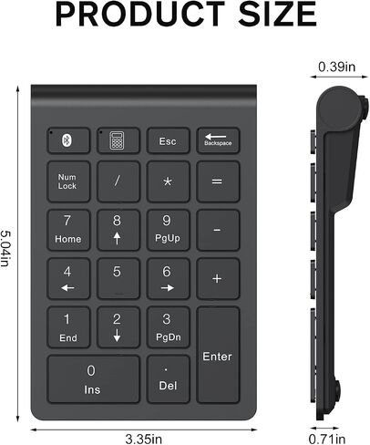 cimetech Wired Number Keypad, 18 Key USB Numeric Pad | Office Accounting, Portable, Mini, for Laptop PC Computer Desktop Surface Pro Notebook in Kuwait