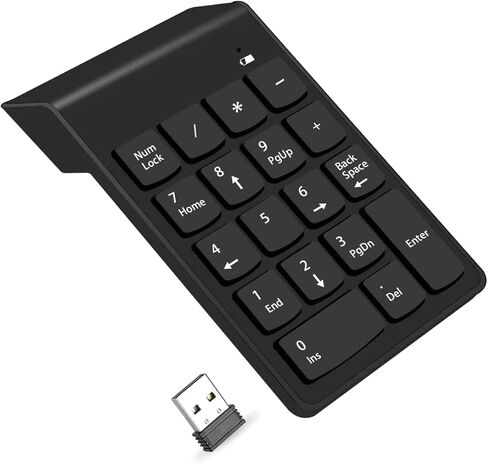SMOOTHCLUE Wireless Number Pad, 10 Key Keyboard Numeric Keypad, Financial Accounting USB Numpad for Laptop,PC,Desktop,Surface Pro,Notebook in Kuwait