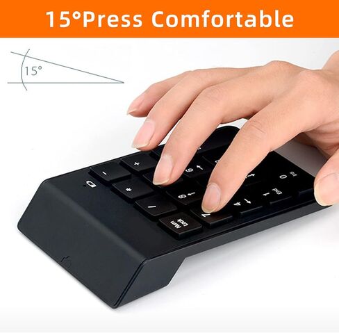 SMOOTHCLUE Wireless Number Pad, 10 Key Keyboard Numeric Keypad, Financial Accounting USB Numpad for Laptop,PC,Desktop,Surface Pro,Notebook in Kuwait