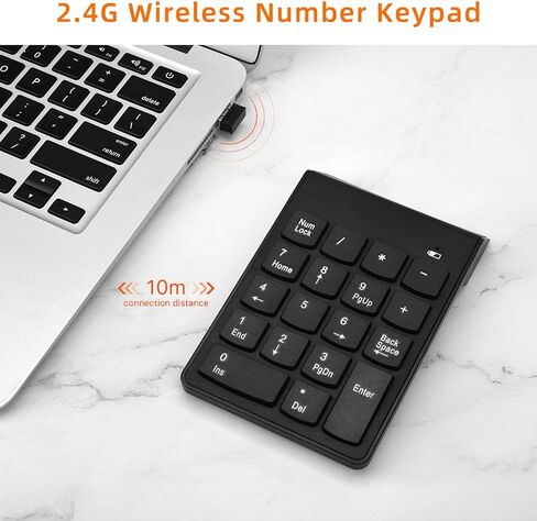 SMOOTHCLUE Wireless Number Pad, 10 Key Keyboard Numeric Keypad, Financial Accounting USB Numpad for Laptop,PC,Desktop,Surface Pro,Notebook in Kuwait