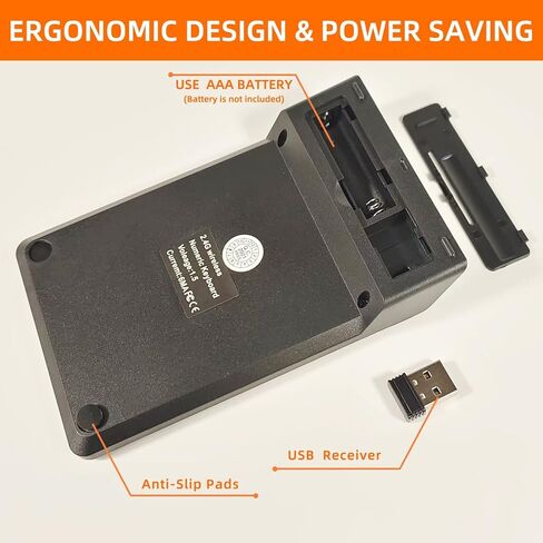 SMOOTHCLUE Wireless Number Pad, 10 Key Keyboard Numeric Keypad, Financial Accounting USB Numpad for Laptop,PC,Desktop,Surface Pro,Notebook in Kuwait