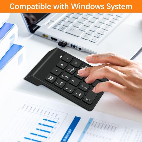 SMOOTHCLUE Wireless Number Pad, 10 Key Keyboard Numeric Keypad, Financial Accounting USB Numpad for Laptop,PC,Desktop,Surface Pro,Notebook in Kuwait