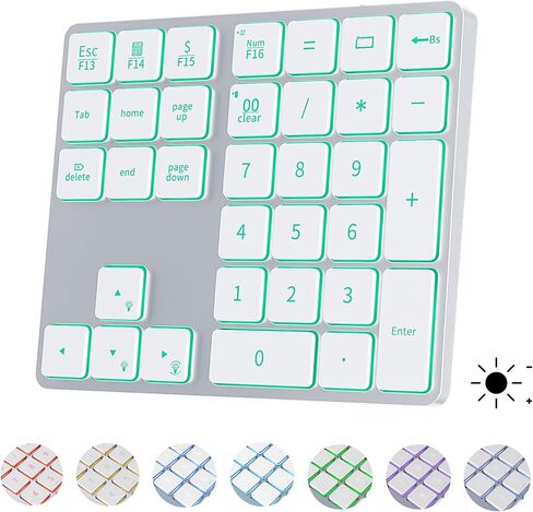 لوحة أرقام بلوتوث قابلة لإعادة الشحن من الألومنيوم فائقة الصغر من LIAN MO للكمبيوتر المحمول: لوحة أرقام لنظام التشغيل Windows، وMac OS، وAndroid، وiOS، ولوحة مفاتيح رقمية لاسلكية للعمل والترفيه والدراسة in Kuwait