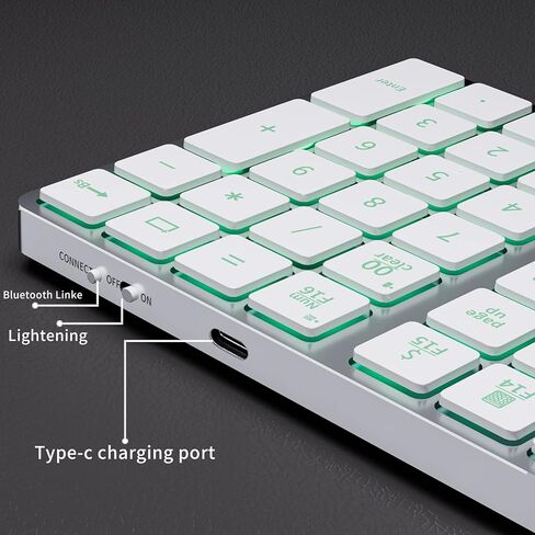 لوحة أرقام بلوتوث قابلة لإعادة الشحن من الألومنيوم فائقة الصغر من LIAN MO للكمبيوتر المحمول: لوحة أرقام لنظام التشغيل Windows، وMac OS، وAndroid، وiOS، ولوحة مفاتيح رقمية لاسلكية للعمل والترفيه والدراسة in Kuwait