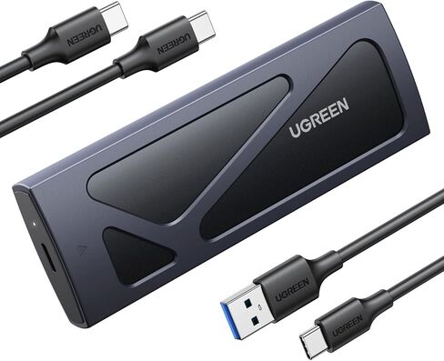 UGREEN M.2 NVMe SSD Enclosure 10Gbps USB 3.2 External NVMe M.2 SSD Enclosure Aluminum Tool-Free M.2 NVMe Case PCI-E NVMe Reader USB C Supports M and B&M Keys Size 2230/2242 /2260/2280 SSDs Black in Saudi Arabia