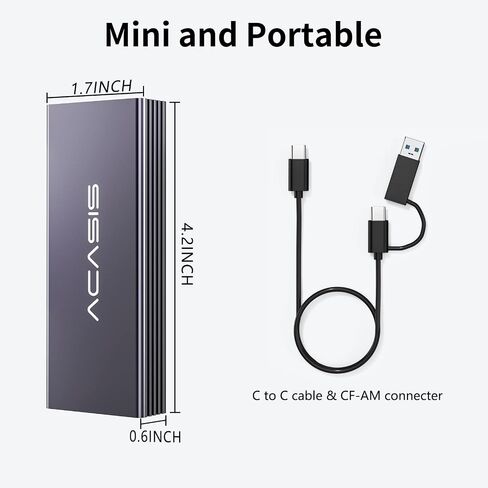 حاوية ACASIS USB C 3.0 SSD لأجهزة Apple Flash SSDs الضيقة MacBook Air من 2010 إلى 2011 حاوية تخزين محمولة متوافقة مع M.2 Nvme SSD مع محول in Kuwait