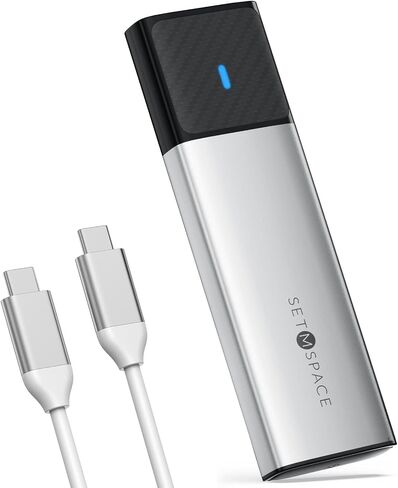SSD Enclosure Tool-Free, SETMSPACE M.2 NVME SSD Enclosure USB C 10Gbps, NVME Enclosure Aluminum to PCIe M-Key, M.2 Enclosure with USB C Cable Only for NVME SSDs 2230/2242/2260/2280(Silver) in Saudi Arabia