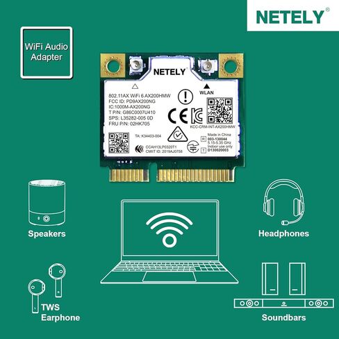 802.11AX WiFi 6E 5400Mbps Mini-PCIE Interface WiFi Adapter with Bluetooth 5.2 for Windows 10 11 64bit PCs, 2.4GHz 574Mbps, 5GHz 2400Mbps, 6GHz 2400Mbps, Intel WiFi 6E AX210 (WiFi 6E AX210HMW) in Kuwait
