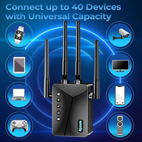 WiFi Extender Internet Booster and Signal Amplifier up to 9882 sq.ft - Long Range Coverage Wi-Fi Repeater for Home - with Ethernet Port & AP Mode, Support 40 Devices,1 Touch Setup in Kuwait