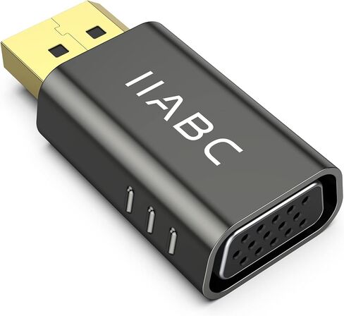 محول IIABC DisplayPort إلى VGA 1080P، منفذ عرض DP إلى VGA محول ذكر إلى أنثى متوافق مع الكمبيوتر، سطح المكتب، الكمبيوتر المحمول، الكمبيوتر الشخصي، الشاشة، جهاز العرض، HDTV in Kuwait