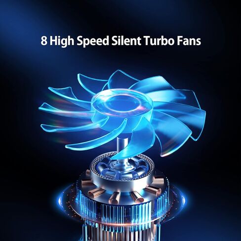 Laptop Cooling Pad with 8 Quite Cooling Fans,Laptop Fan Cooling Pad for 12-17 Inch, Laptop Cooler Stand with 7 Height Adjustable, 2 USB Ports,Wind Speed Adjustable(Black) in Kuwait